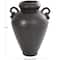 15" Black Ceramic Amphora Vase with Speckled Texture & Ring Handles